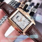 High Quality Clone Patek Philippe Gondolo Silver Dial Brown Leather Strap Men's Watch